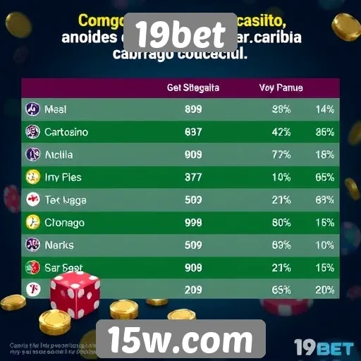 Estatísticas sobre jogos de cassino no 19bet